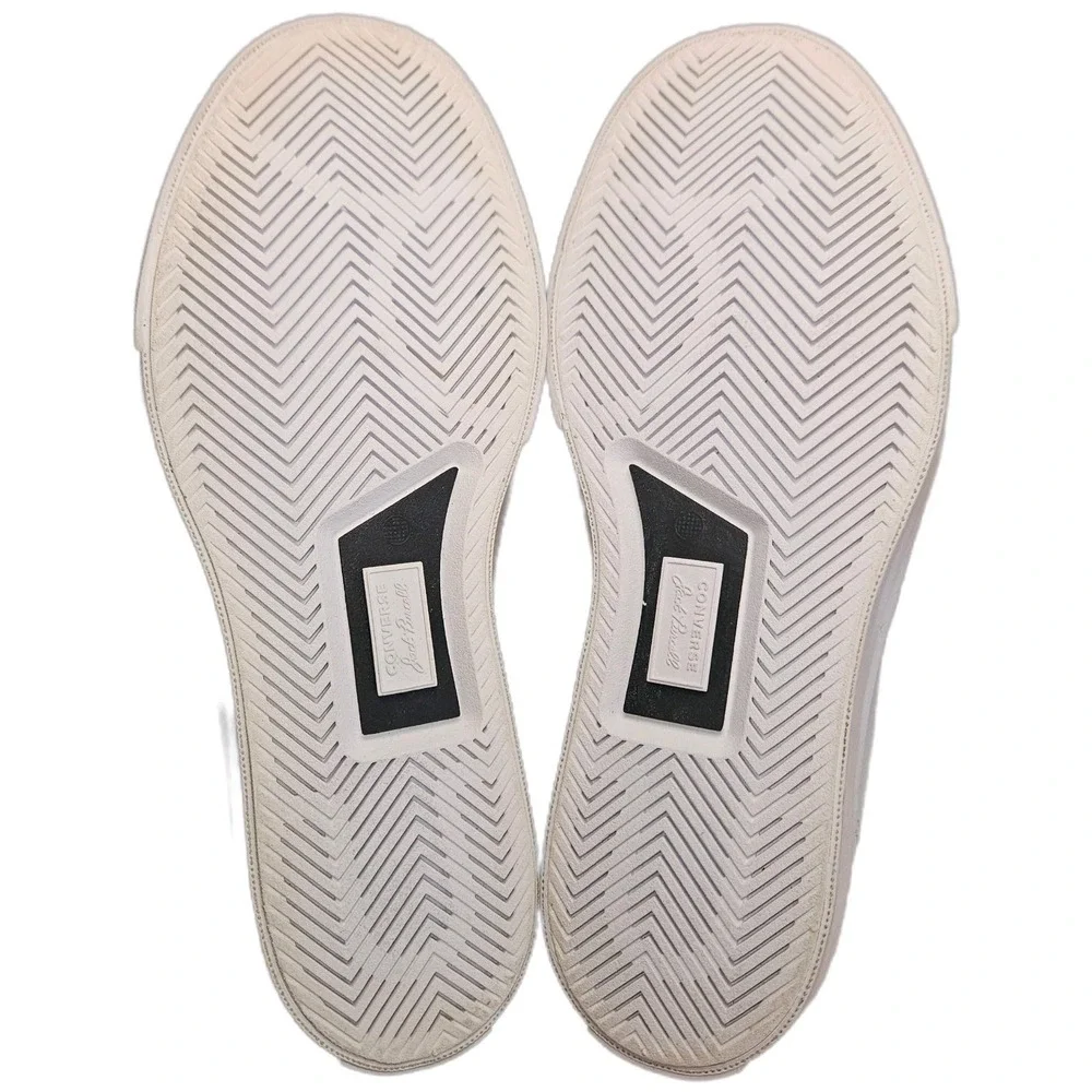Converse Jack Purcell White Leather Sneakers Women 4.5 Lace Up Low Top Wedge